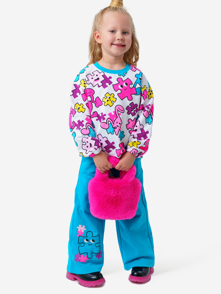 Комплект для девочки: толстовка, брюки PlayToday