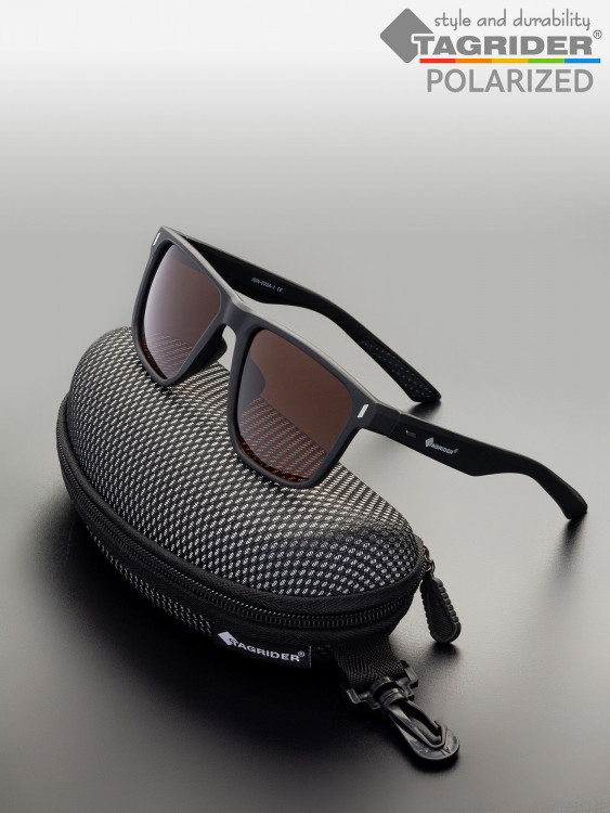 Очки поляризационные, солнцезащитные, антибликовые Tagrider в чехле IMN-003A-1 Brown