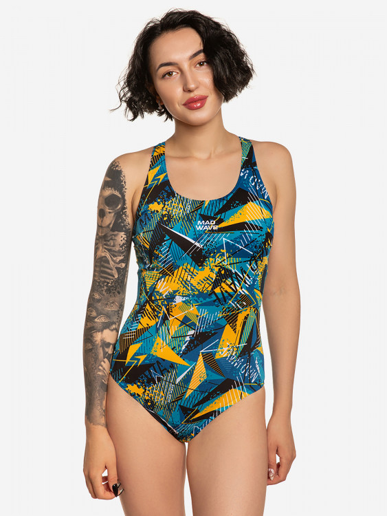 Женский купальник спортивный антихлор Mad Wave Wave PBT H2