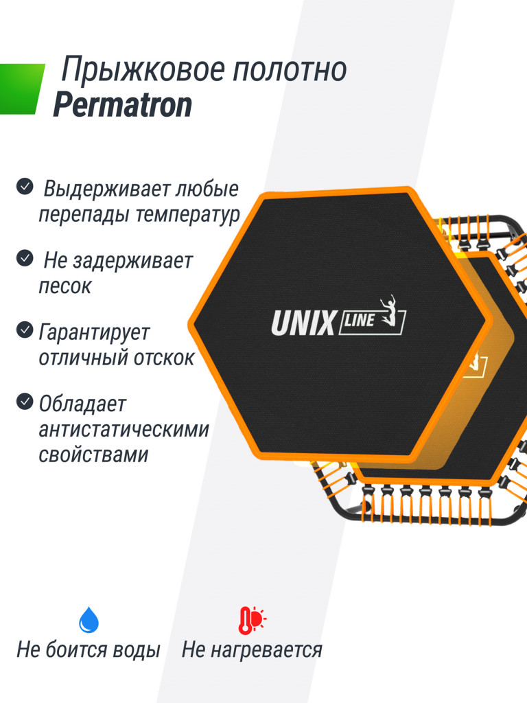Батут спортивный для фитнеса и джампинга UNIX Line Fitness 125 см, оранжевый