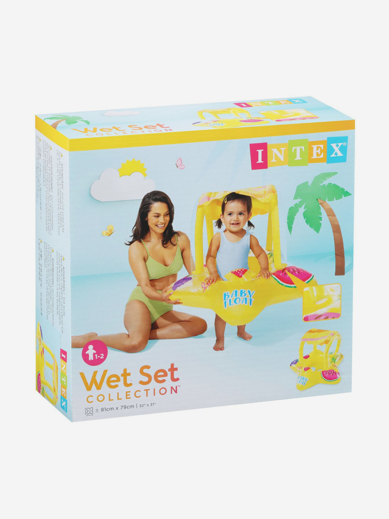 Надувной круг с трусами и навесом Intex 56573 "Kiddie float" (81х79 см) 1 - 2 года