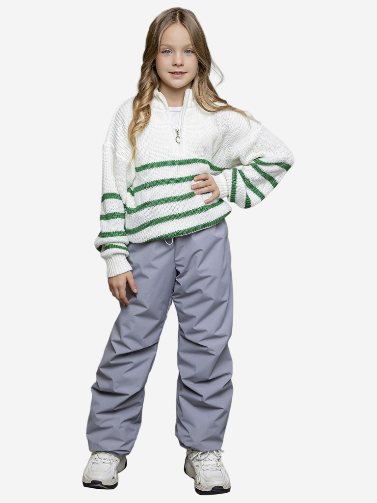 Брюки утепленные для девочки batik светло-серый