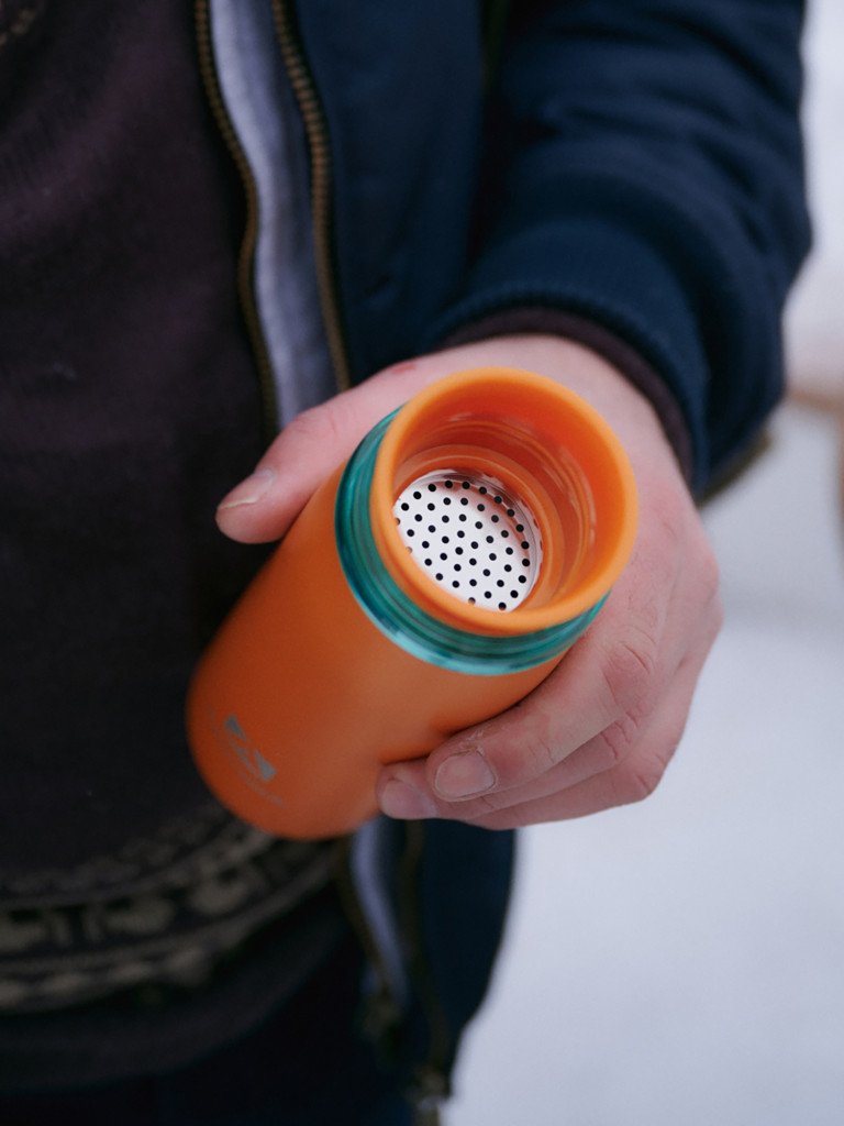 Термокружка Арктика 715 с ситечком 420 мл, оранжевая