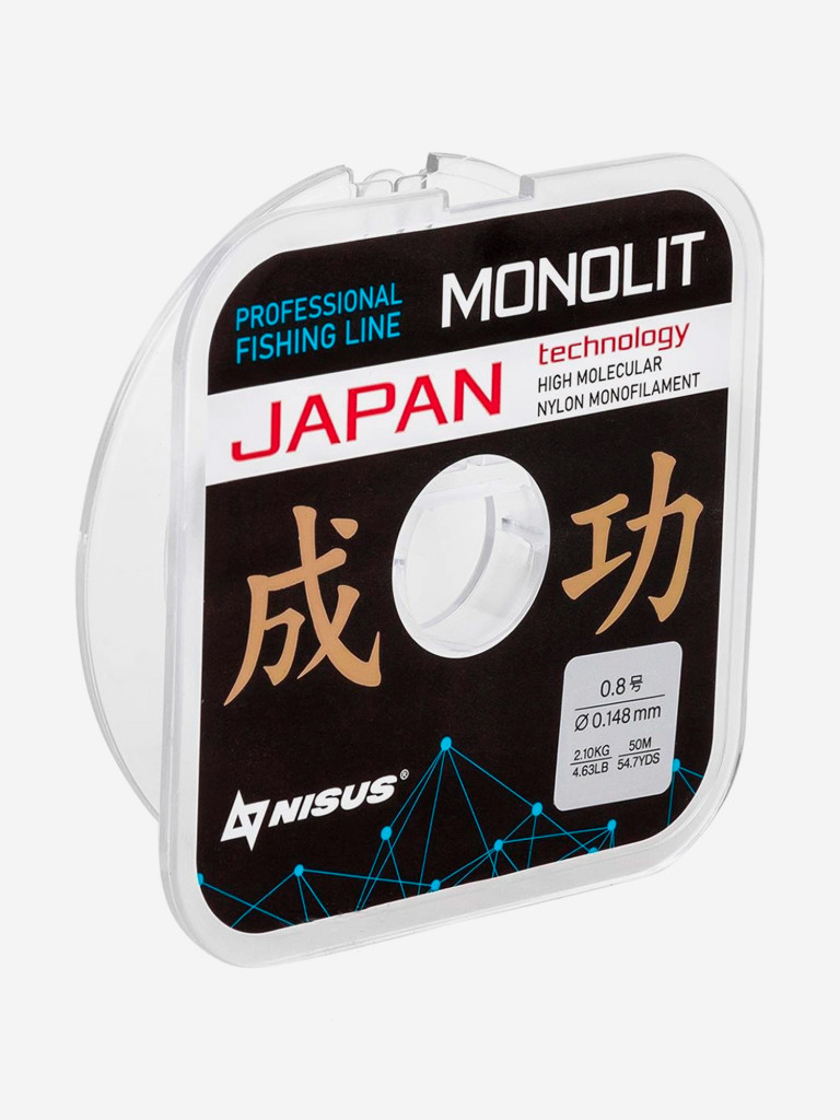 Леска для рыбалки Nisus MONOLIT Nylon 0,148мм, 50м, 2,1кг, прозрачный