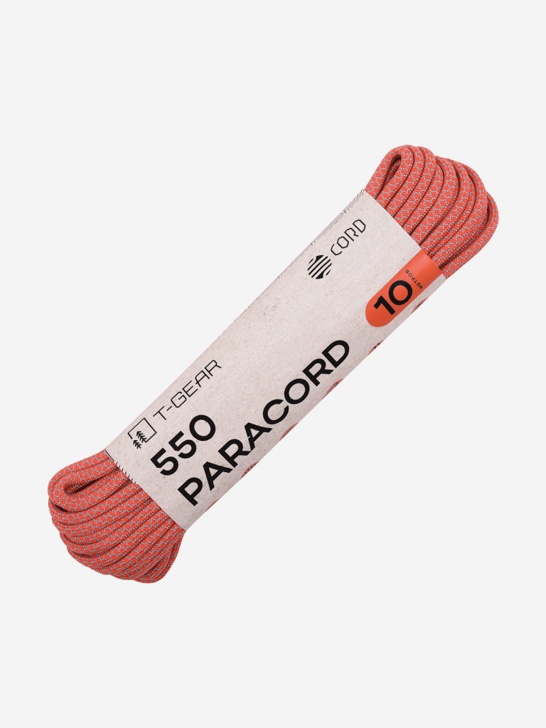 Паракорд 550 T-Gear x CORD nylon 10м (Orange Grey Snake)