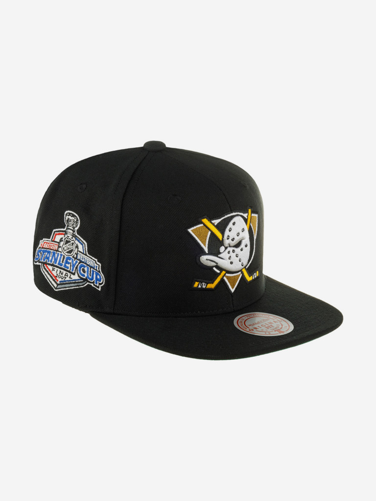 Бейсболка с прямым козырьком MITCHELL NESS HHSS6743-ADUYYPPPBLCK Anaheim Ducks NHL (черный)