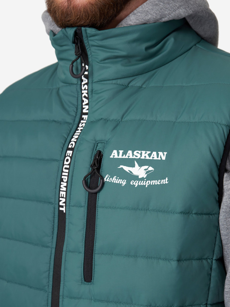 Жилет мужской Alaskan Juneau Vest Green утепленный стеганый для рыбалки и охоты