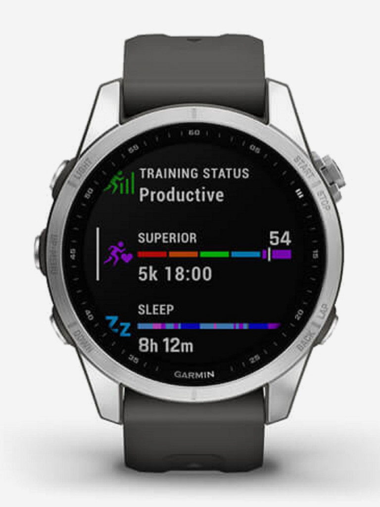 Часы Garmin Fenix 7S, серебристые с графитовым ремешком 010-02539-01