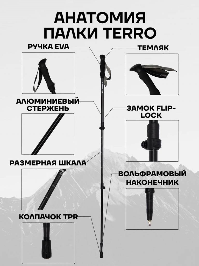 Палки для скандинавской ходьбы - карбоновые телескопические