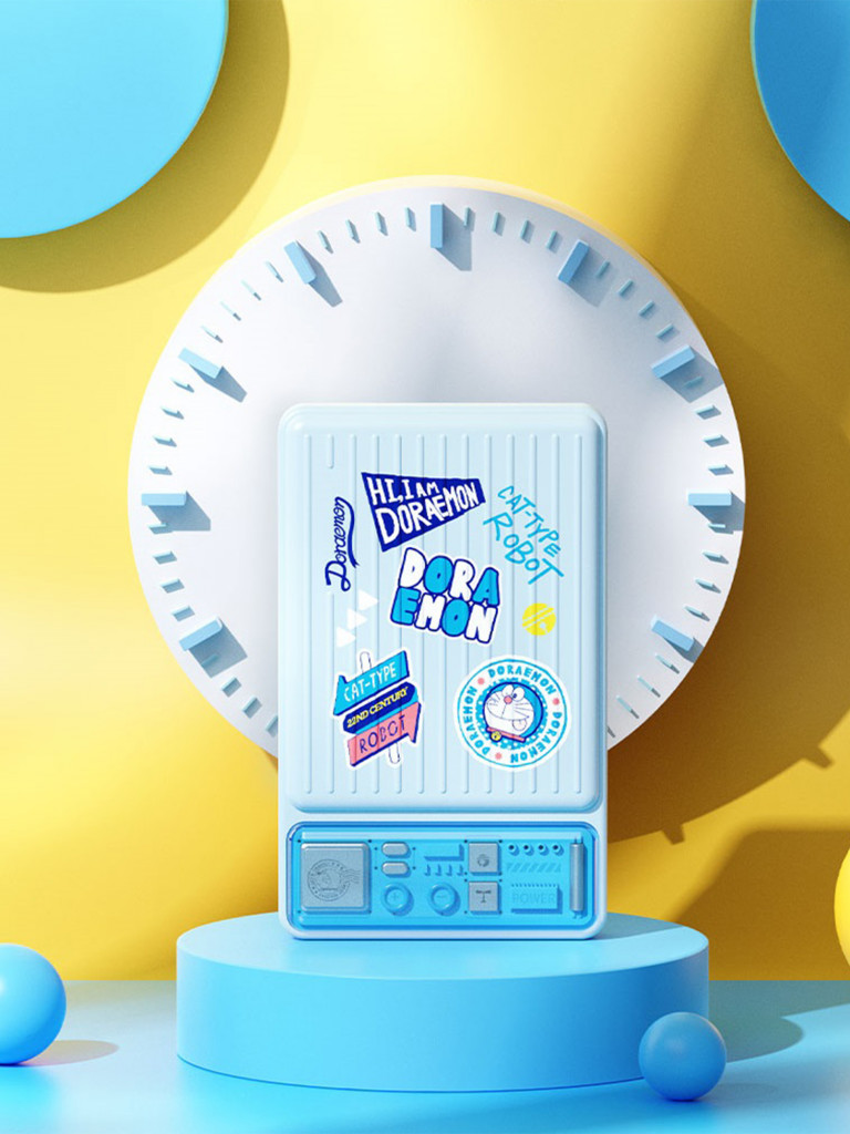 Внешний аккумулятор с авторским дизайном с кабелем Rock Doraemon P92 Dual PD20W Travel Series Power Bank with Cables 10000mAh синий