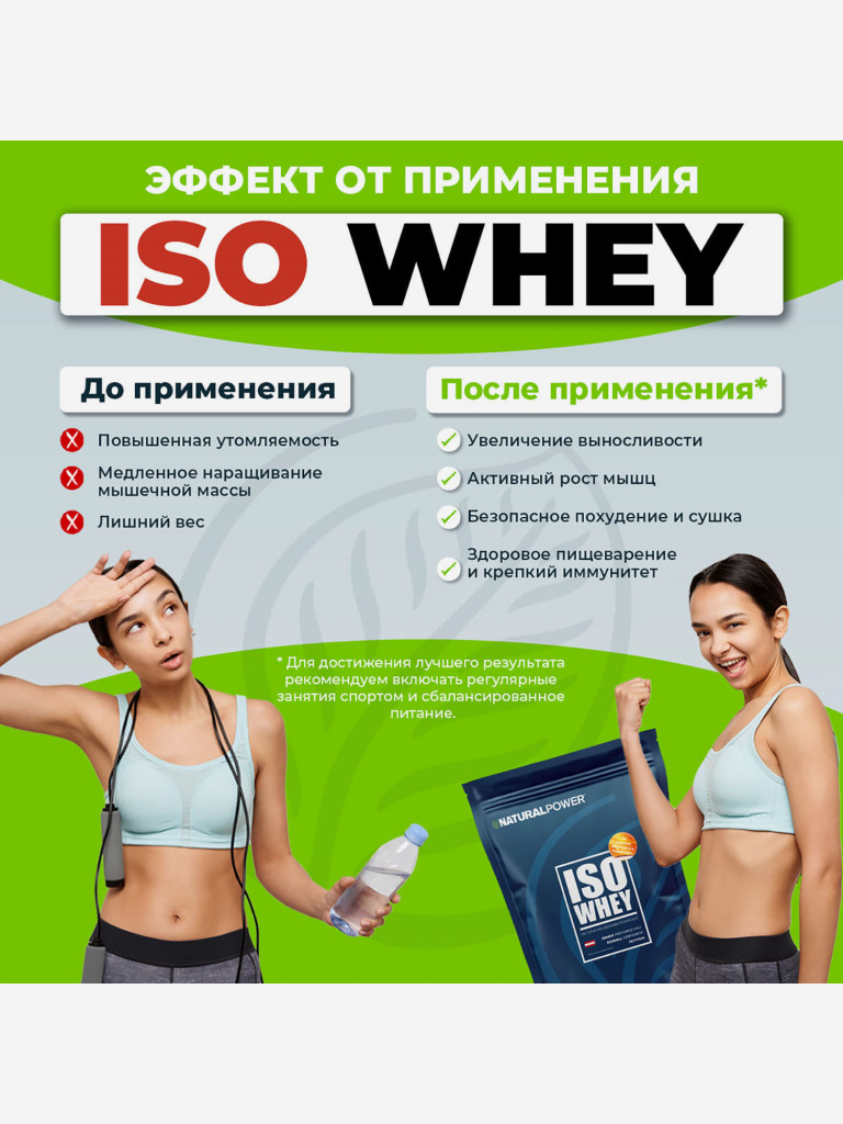 Изолят протеина Natural power 1000 гр Абрикос-Маракуйя, Австрия