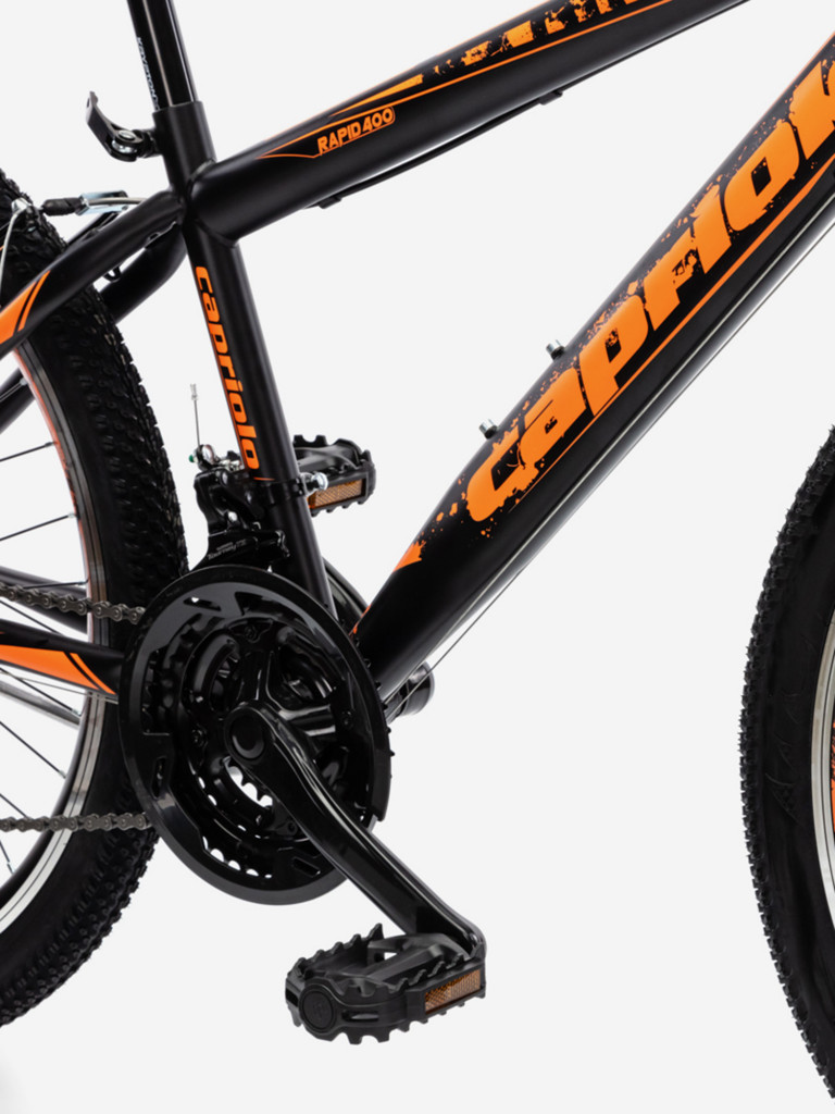 Велосипед CAPRIOLO MTB RAPID (3 X 6), рама сталь 13'', колёса 24'' (чёрный - оранжевый)
