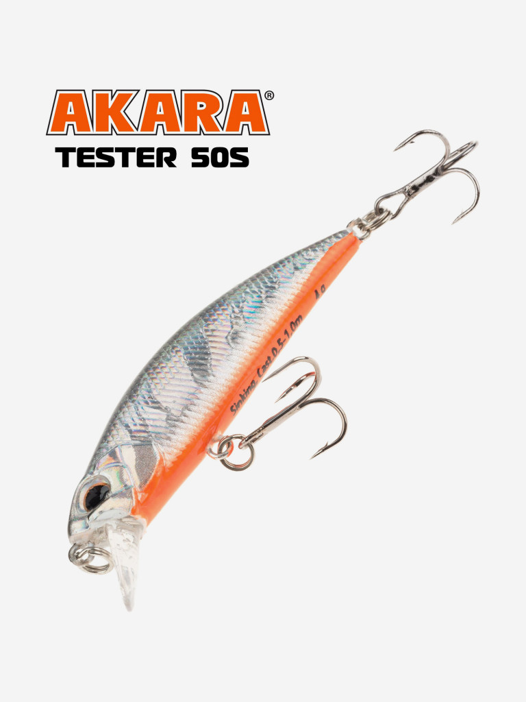 Воблер Akara Tester тонущий, для твичинга, на форель, окуня, жереха 50 мм. 4 гр. A83
