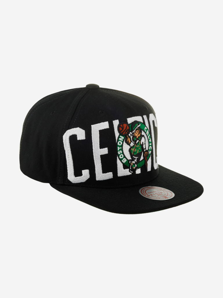 Бейсболка с прямым козырьком MITCHELL NESS HHSS7646-BCEYYPPPBLCK Boston Celtics NBA (черный)