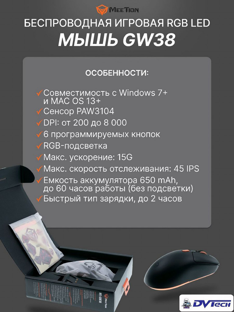 Игровая мышь MEETION GW38