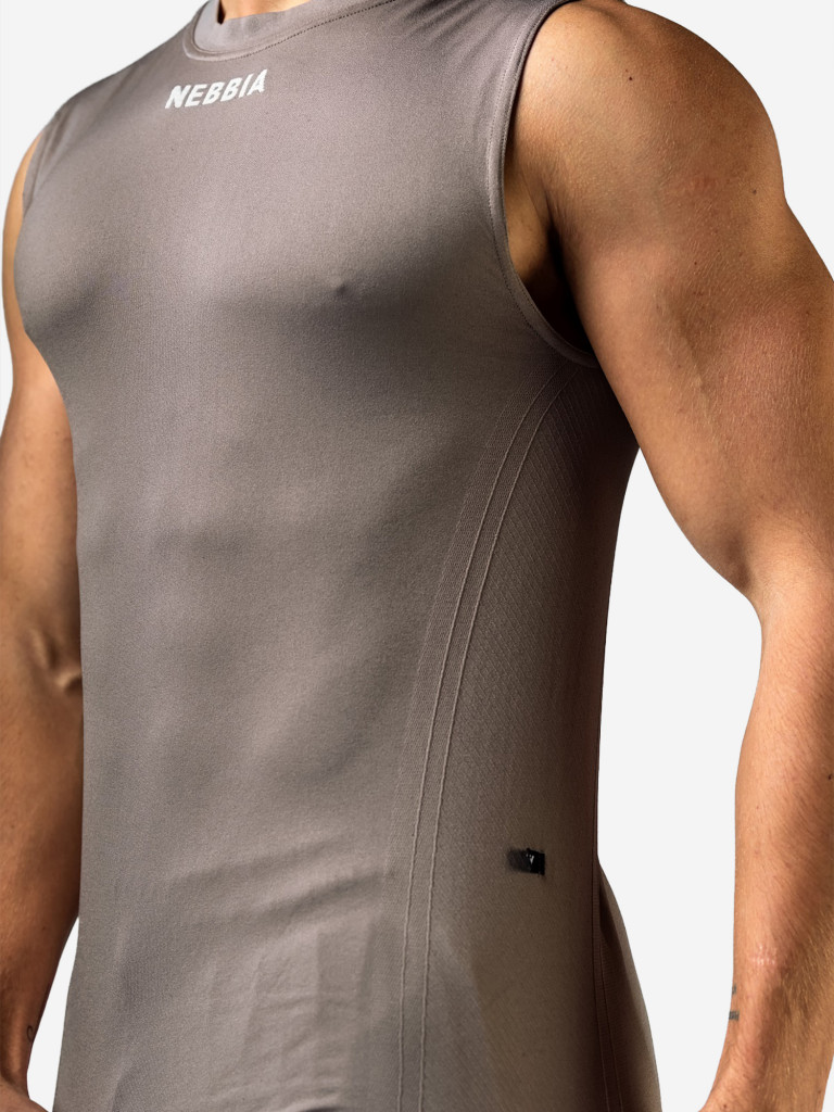 Майка мужская спортивная NEBBIA Seamless Tank POWER 899 Light brown