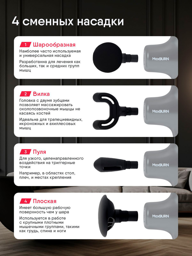 Массажер для всего тела перкуссионный Ergonova MaxBurn GUN + вибрационный антицеллюлитный