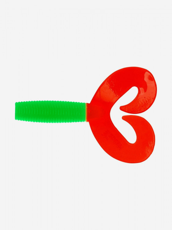 Мягкая приманка Helios Credo Double Tail, 3,54'' / 9 см, Lime & Red, 100 шт (HS-28-021-N)