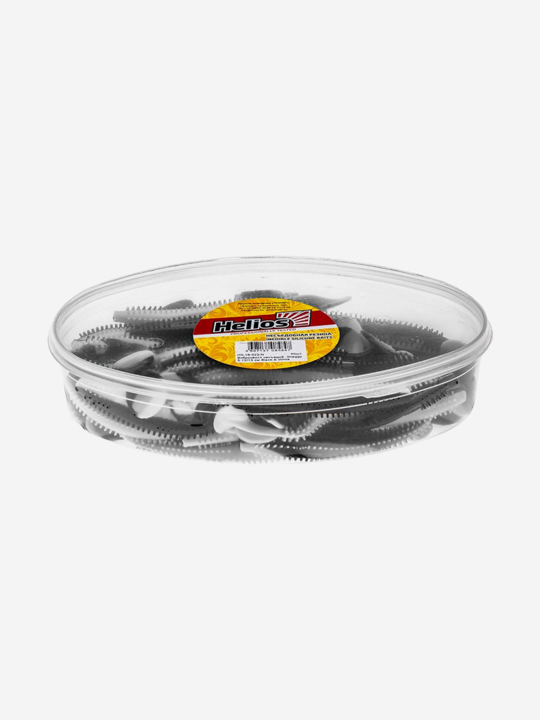 Мягкая приманка Helios Shaggy, 5,12'' / 13 см, Black & White, 50 шт (HS-18-023-N)