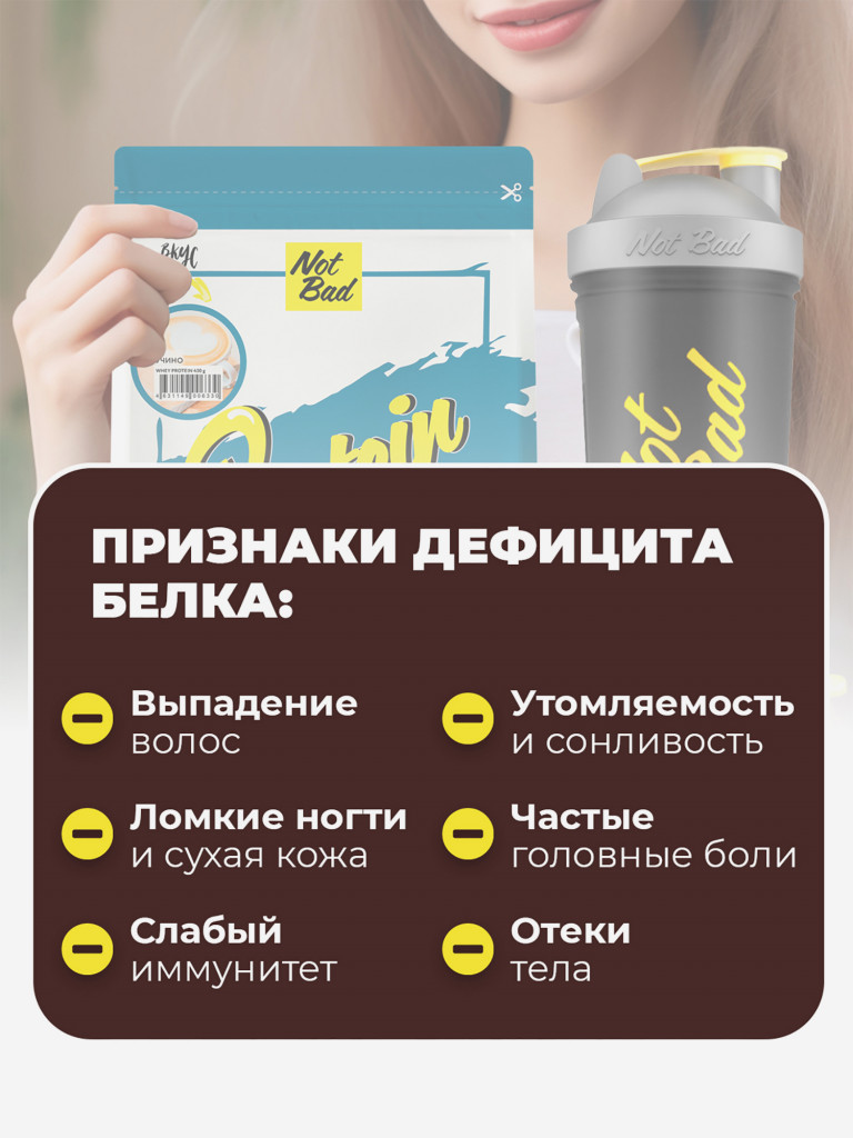 Протеин сывороточный, NotBad Whey Protein, 450 г, Кофе капучино