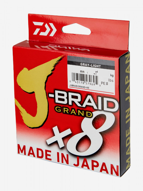 Шнур DAIWA J-Braid Grand x8 135м Light Grey 0,18мм 12,5кг