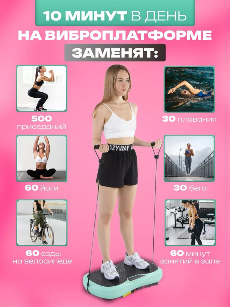 Виброплатформа для похудения Fitnesslive модель 102 цвет голубой