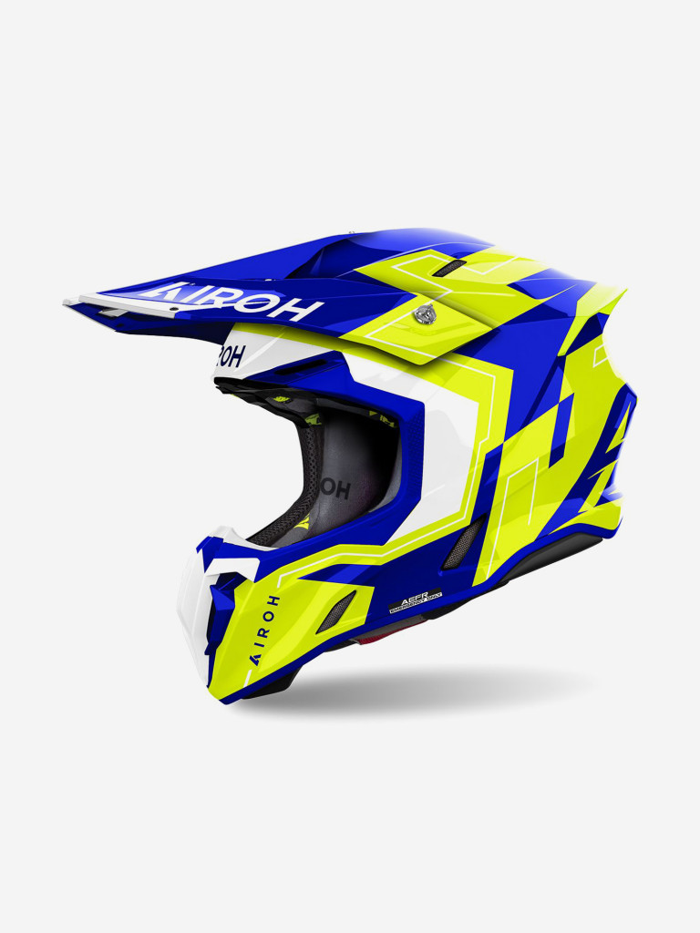 Мотошлем Кроссовый Airoh TWIST 3 DIZZY Blue/Yellow Glossy