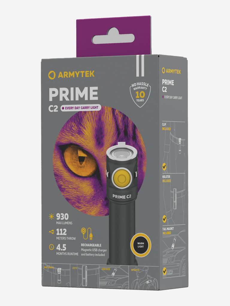 Фонарь ручной Armytek Prime C2 Magnet, теплый свет