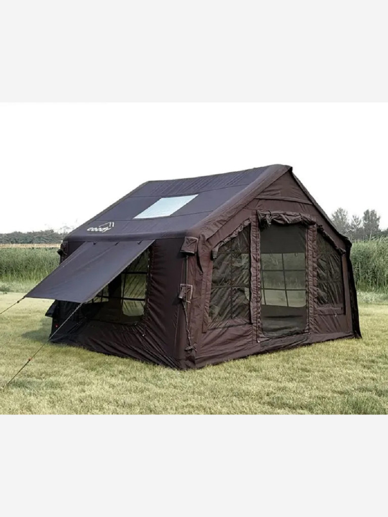 Надувная палатка Coody 8.0 Black, 320×250×220 см, 2–4 человека, 2 входа, навес