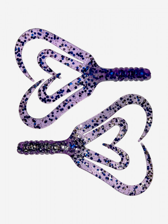 Мягкая приманка Helios Credo Four Tail, 3,35" / 8,5 см, Silver Sparkles & Fio, 10 штук (HS-20-036)