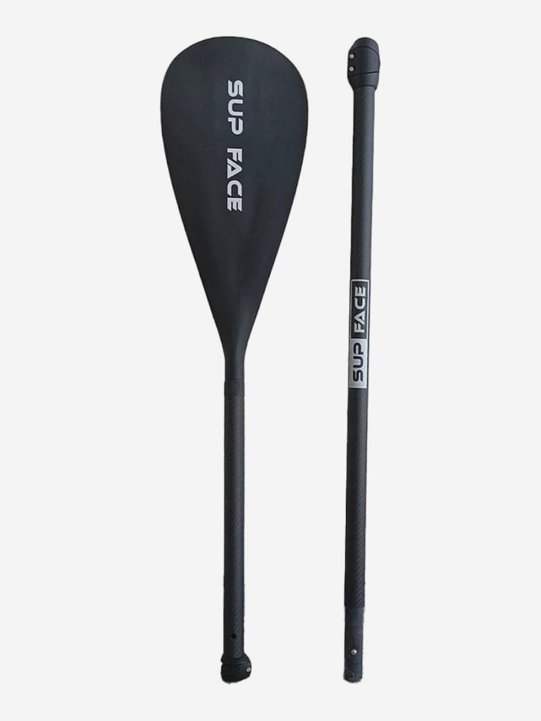 Весло для SUP SUP face, карбоновое, 3-частное, черное, нейлоновая лопасть