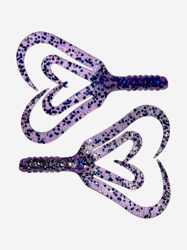 Мягкая приманка Helios Credo Four Tail, 3,35" / 8,5 см, Silver Sparkles & Fio, 10 штук (HS-20-036)