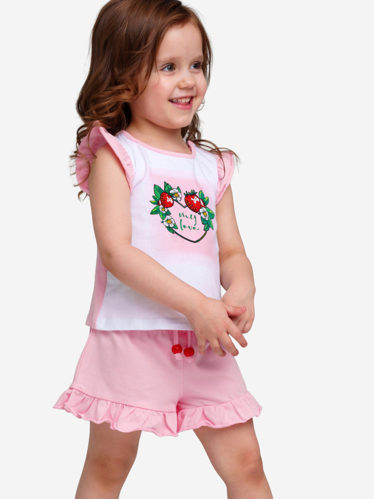 Комплект для девочек: футболка, шорты PlayToday