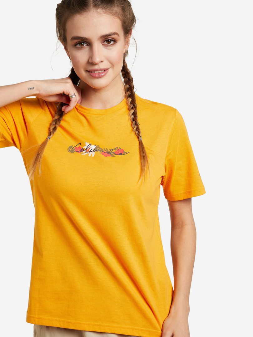 фото Футболка женская columbia timber point graphic tee, оранжевый