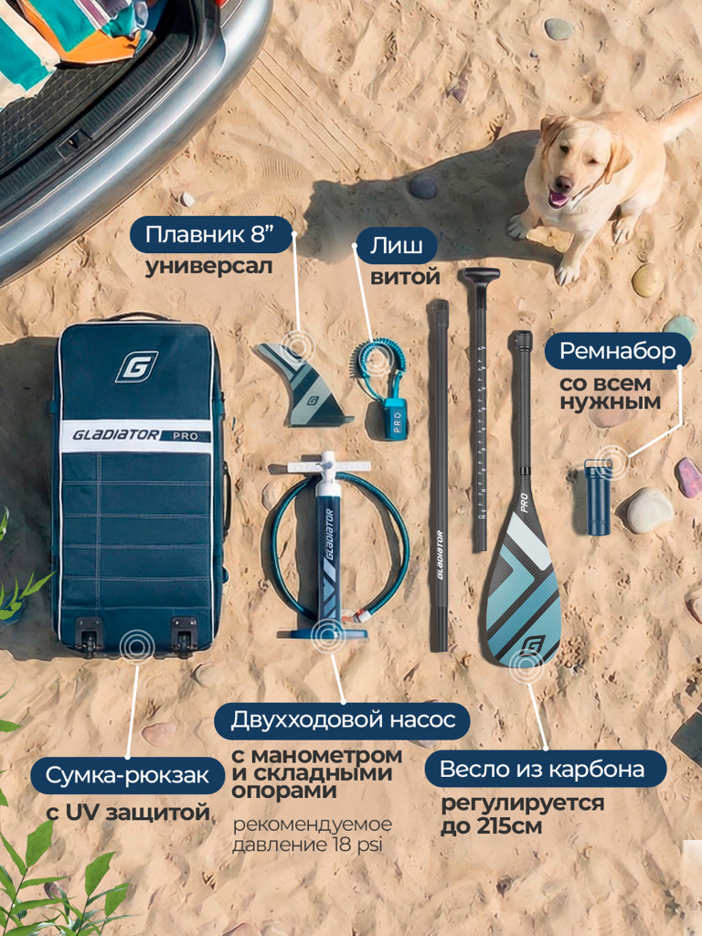 Сап доска надувная Gladiator PRO 10.8