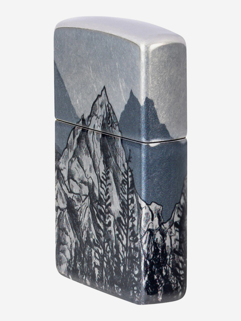 Зажигалка бензиновая ветроустойчивая Zippo Mountain Sketch 540 Tumbled Chrome