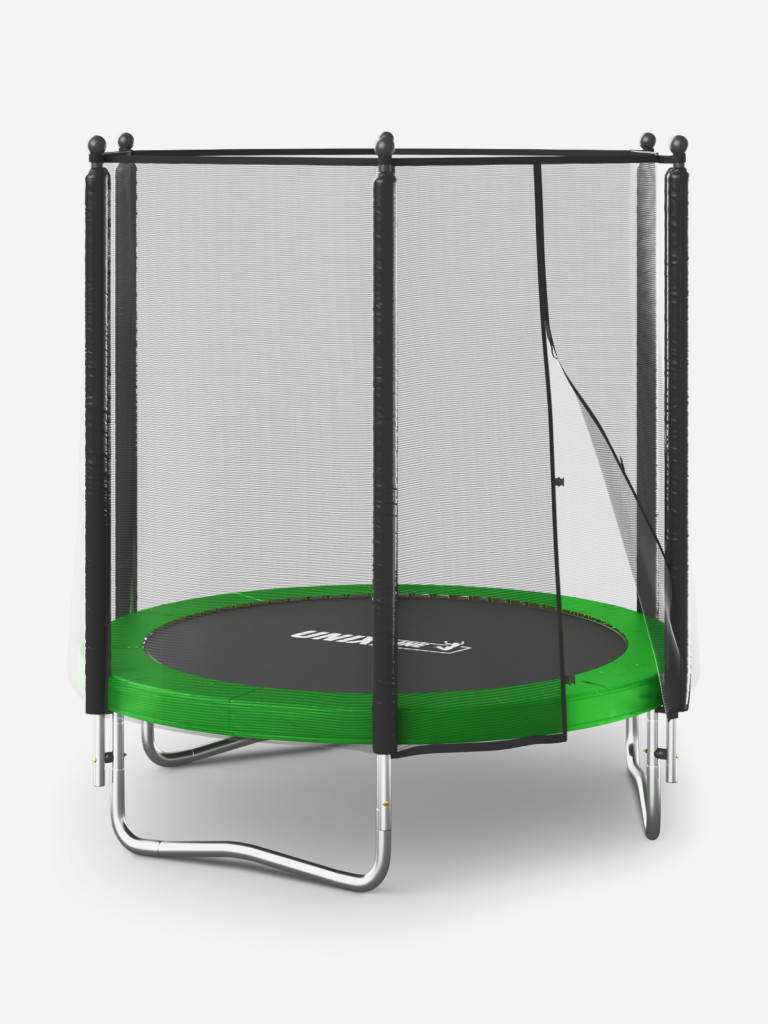 Батут каркасный UNIX Line Simple 6 ft Green с внешней защитной сеткой, общий диаметр 183 см, до 100 кг