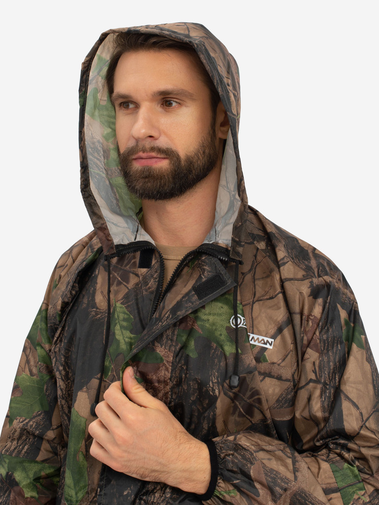Плащ мужской Huntsman ВВЗ для рыбалки и охоты, ткань таффета PVC 20000 мм вод.ст.