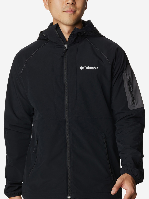Куртка софтшелл мужская Columbia Tall Heights II Hooded Softshell арт. 2117211 черный цвет — купить за 10499 руб., отзывы в интернет-магазине Спортмастер