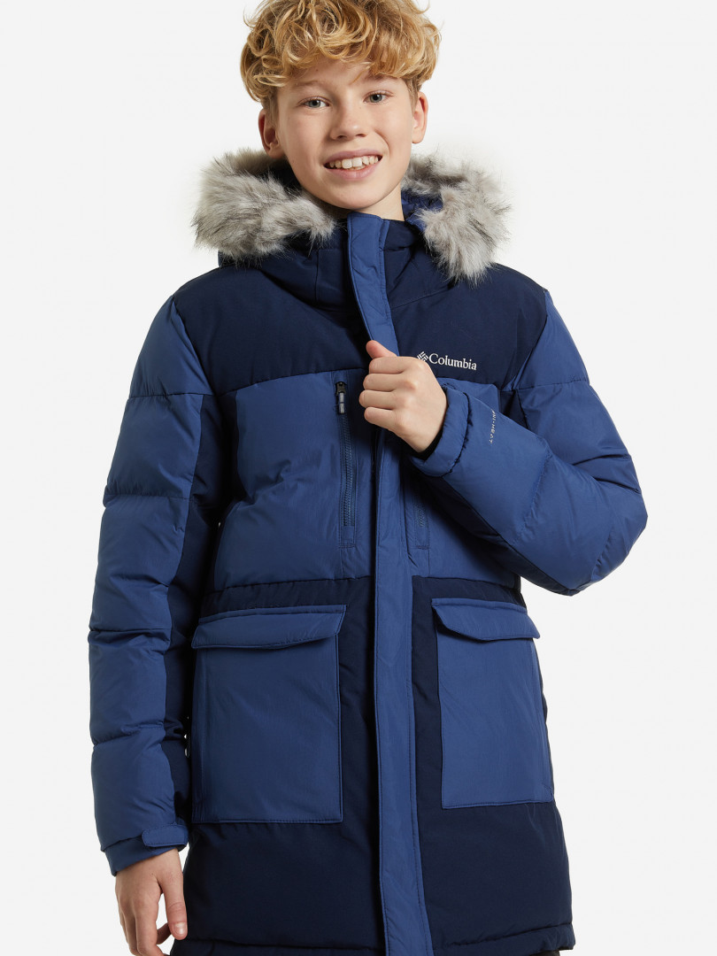 фото Куртка утепленная для мальчиков columbia marquam peak fusion parka, синий