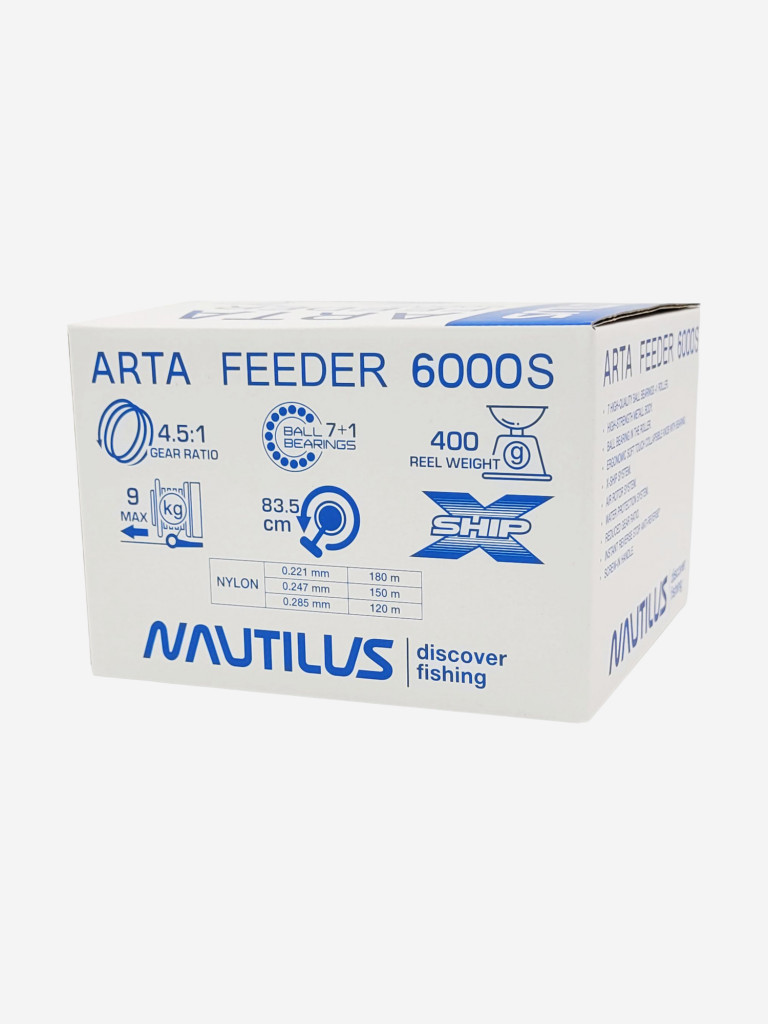 Катушка для фидера Nautilus ARTA 4000S Feeder NEW, катушка для удочки с передним фрикционом