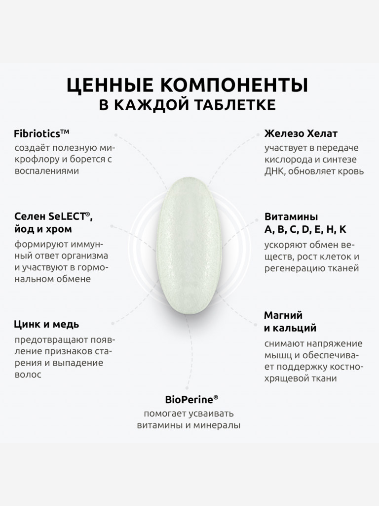 Витамины для женщин UltraBalance комплекс мультивитаминов для здоровья и красоты, 60 таблеток