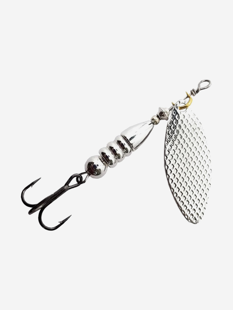 Блесна вращающаяся для рыбалки Mottomo Willow Blade #1 6g Silver для спиннинга. Вертушка на голавля, жереха, щуку