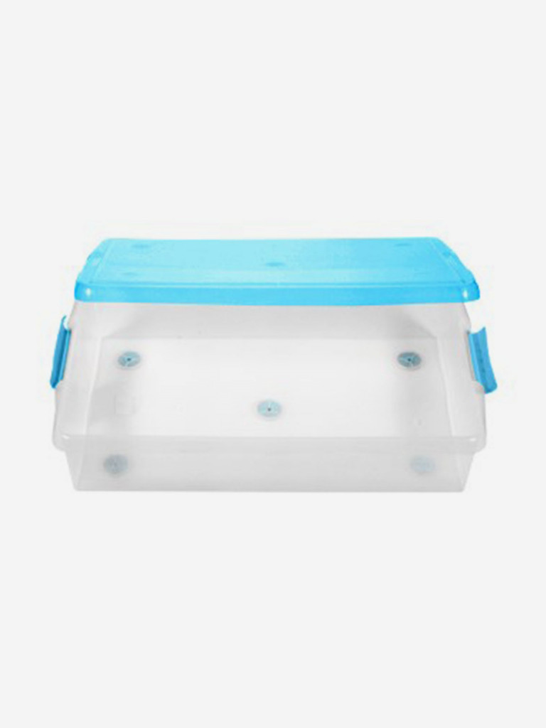 Короб для xранения IRIS OHYAMA THIN BOX 85л, прозрачный-голубой
