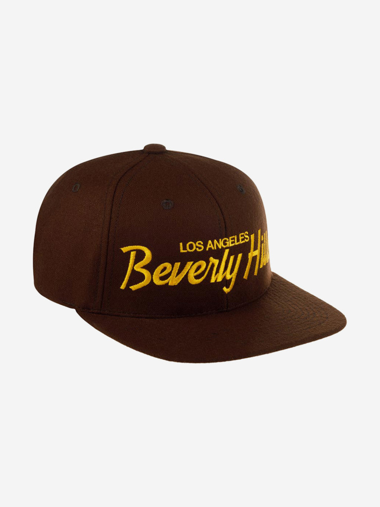 Бейсболка с прямым козырьком HOOD 100-MWL001-CA003-ST Beverly Hills, CA (коричневый)