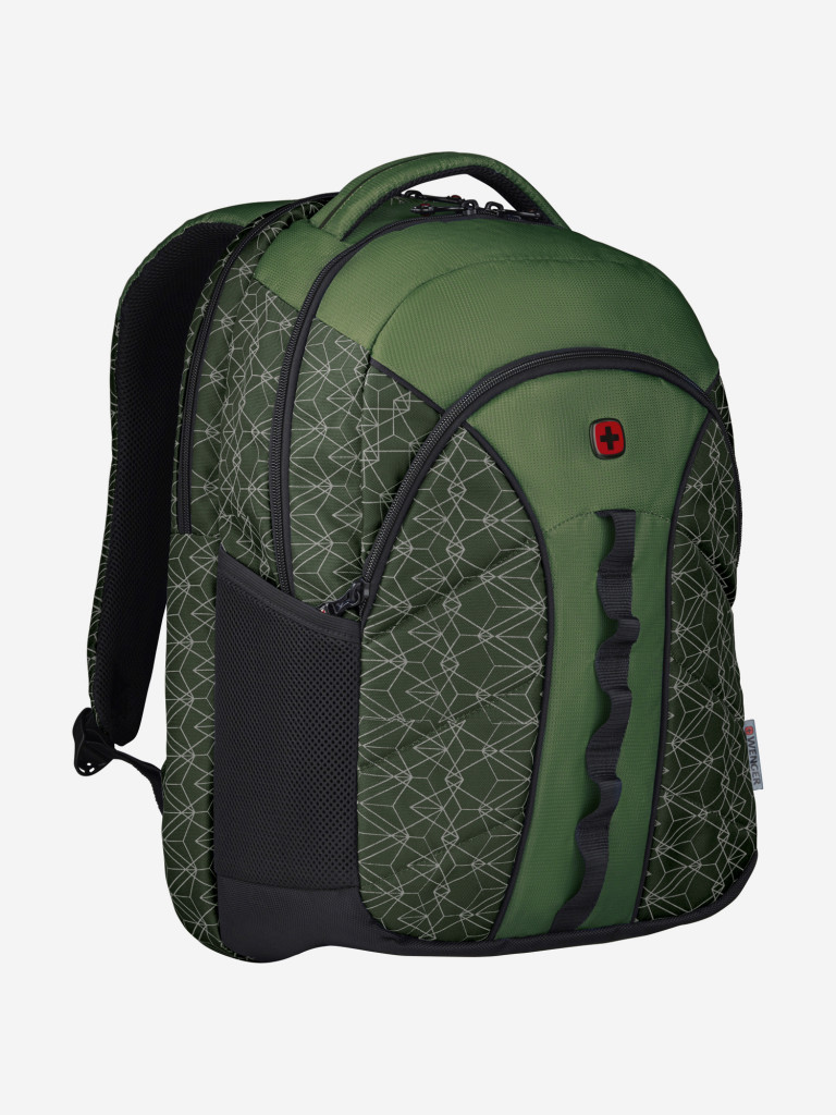 Рюкзак WENGER Sun 16'', зеленый со светоотражающим принтом, полиэстер, 35x27x47 см, 27 л