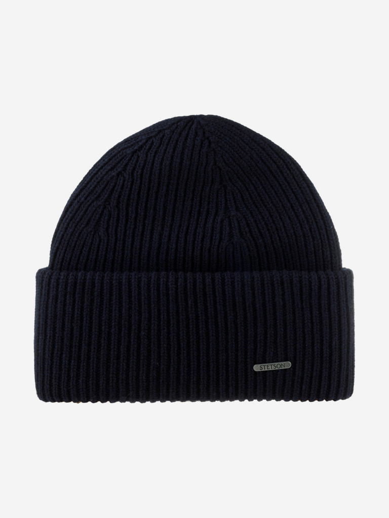 Шапка с отворотом STETSON 8599382 BEANIE WOOL (синий)