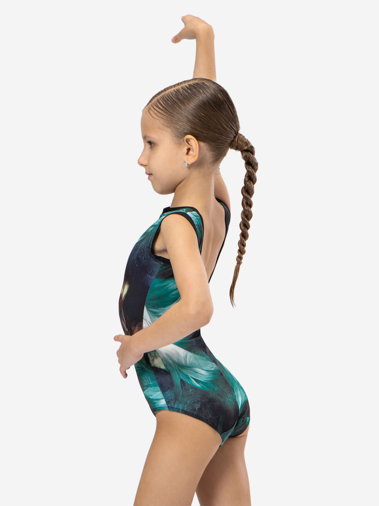 Боди детское для гимнастики и танцев ШарЛиС для девочки Sky green