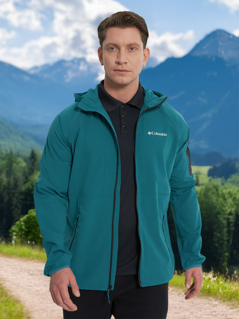 Куртка софтшелл мужская Columbia Tall Heights Ii Hooded Softshell Голубой 9499₽