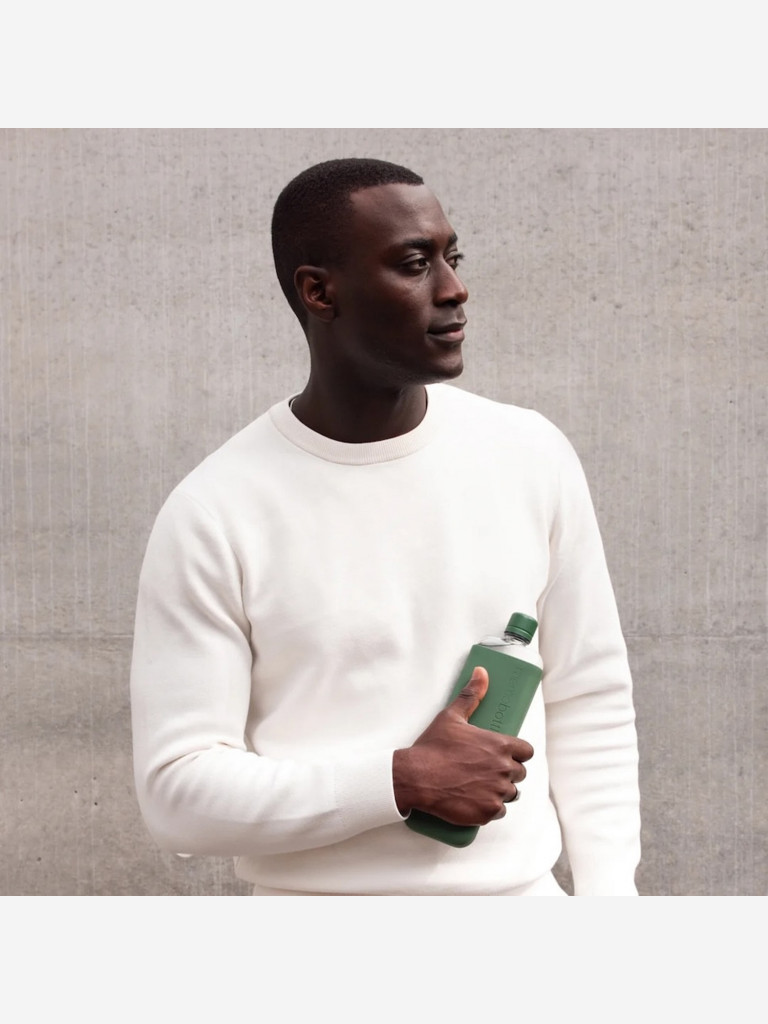 Бутылка с силиконовым чехлом Memobottle Slim, зеленый